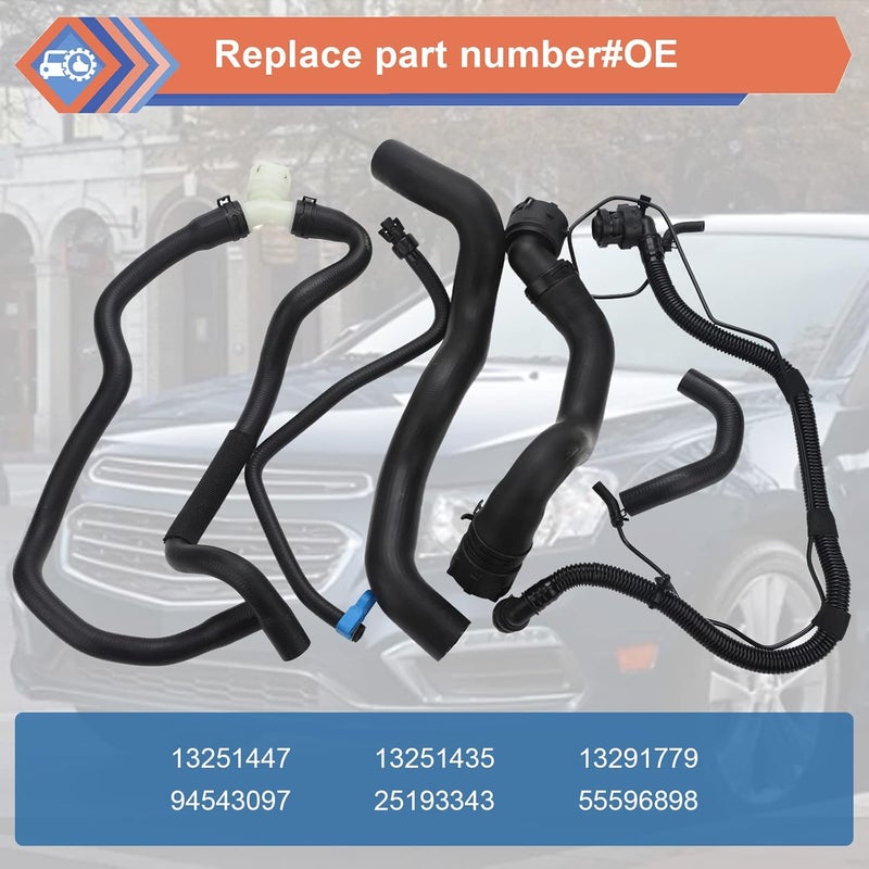 ZONFANT 6 Pcs Engine Radiator Coolant & Heater Hose Set With PCV Pipe & Inlet Compatible With Chevy Vehicle 2011-2016 Cruze 1.4L, Replace#13251447 13251435 13291779 94543097 25193343 55596898 - Image 2